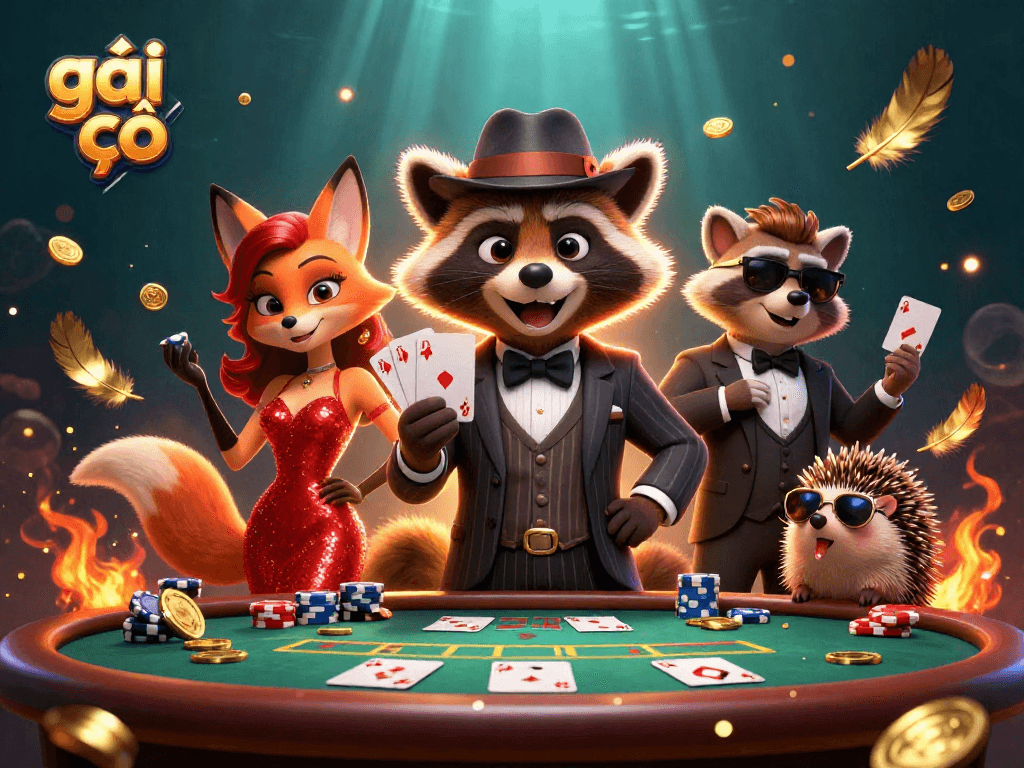 Gái gọi tham gia trò chơi poker với các lá bài và chi tiết sáng tạo.