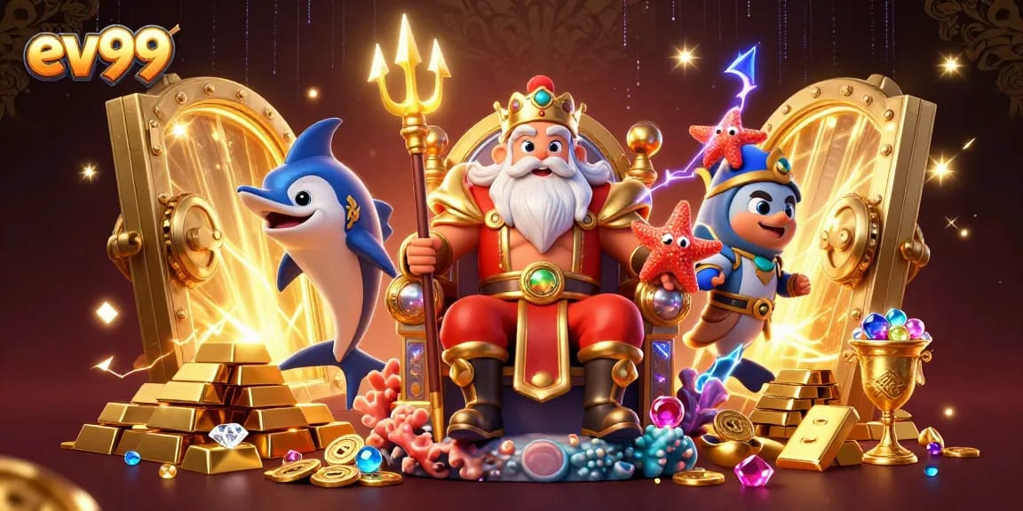Win big at ev99 with an adventure-filled underwater casino featuring Neptune and treasures!