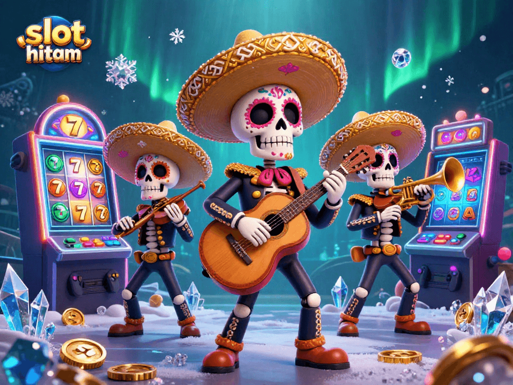 Experience thrilling wins with slot scatter hitam in this vibrant casino scene featuring mariachi band elements.