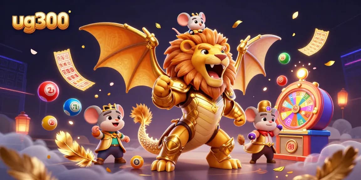 Menangkan permainan lotere dengan ug300, lihat chimera kartun dengan serangan spektakuler dan tiket emas berterbangan.