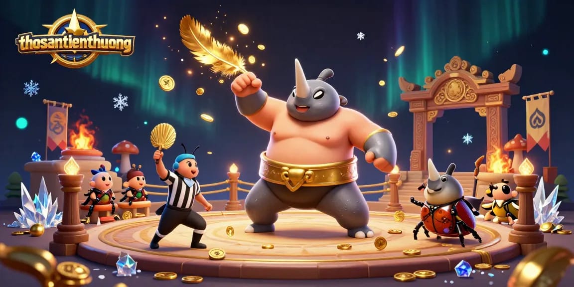 Engage in thrilling matches with thosantienthuong featuring iconic beetle champions in an exciting casino arena.