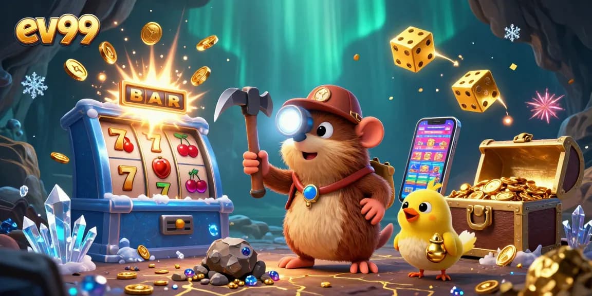 Join the treasure hunter mole and canary to win big at ev99 with lively casino action!