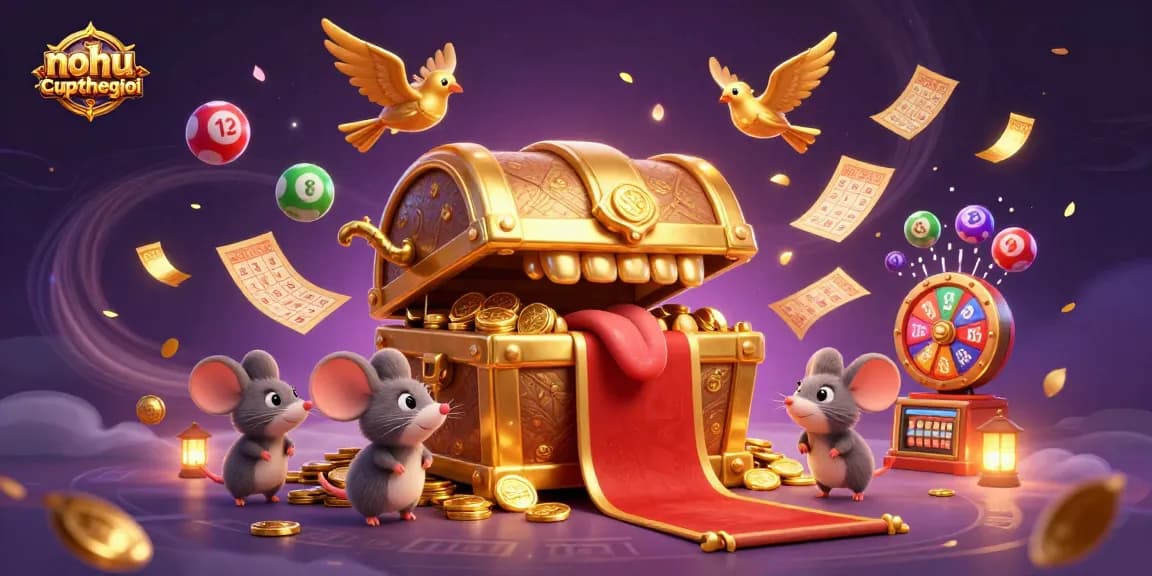 Nohu-cupthegioi grants winning opportunities with adventurer mice lured by riches and vibrant lottery games.