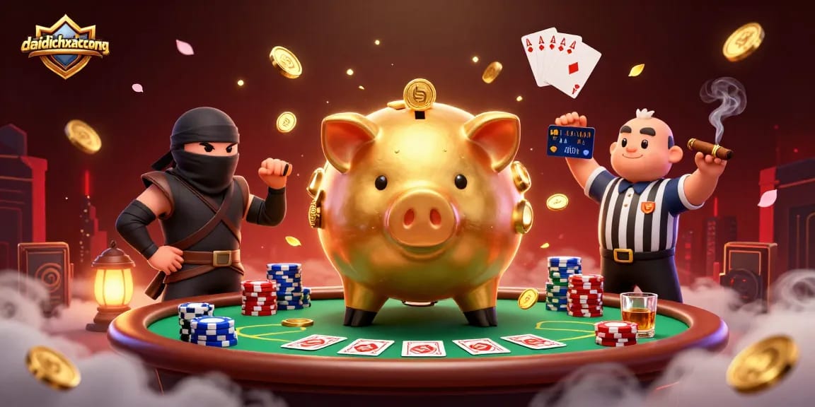 Engage in daidichxacsong thrilling gameplay with epic golden characters in action-packed casino scene