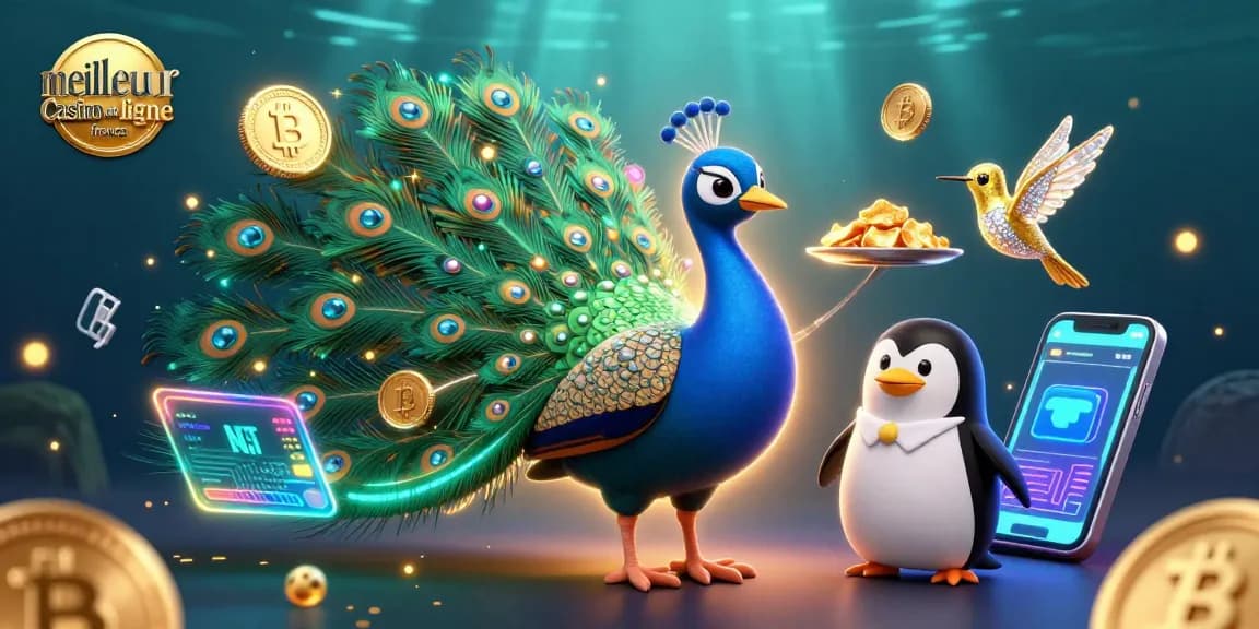 Jouer dans le meilleur casino en ligne France avec un paon aristocratique, un pingouin majordome et un colibri doré.