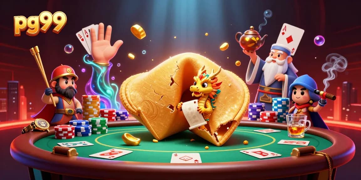 Experience winning at pg99 with an exciting 3D casino scene featuring dynamic poker characters and vibrant game elements.