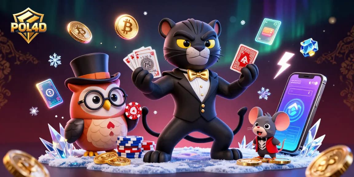 POL4D menampilkan panther stylish yang membagikan kartu dengan chip poker di sekelilingnya.