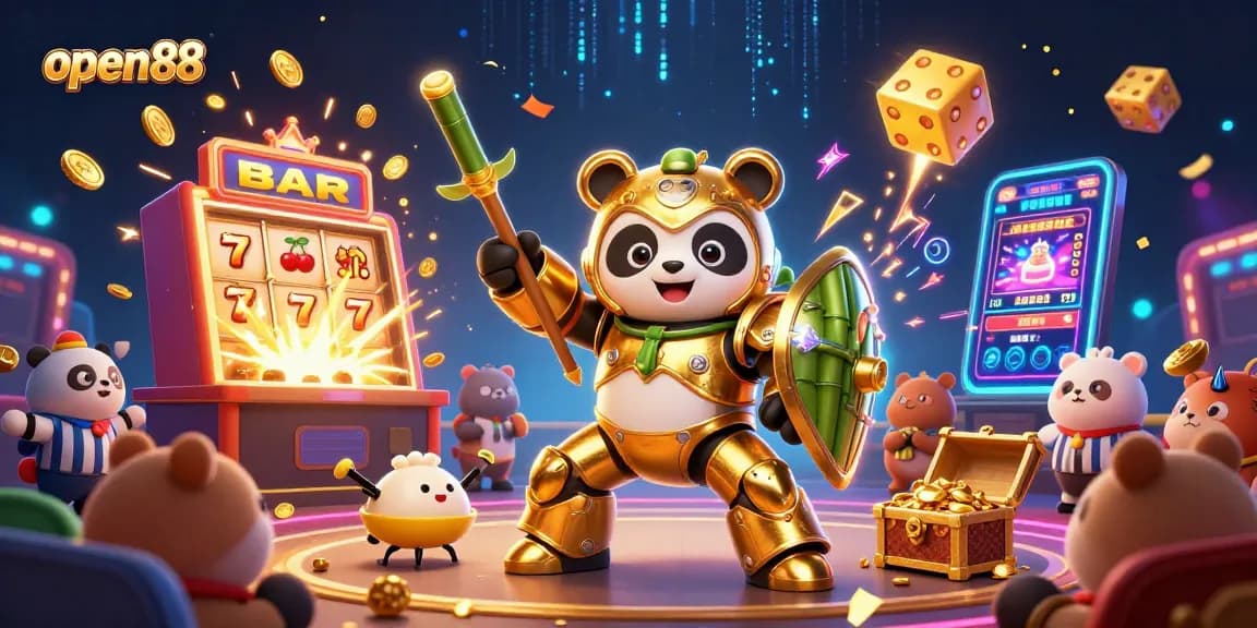 Experience thrilling gaming action at open88 with 3D casino elements and vibrant characters!
