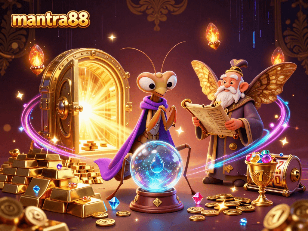 Engage with mantra88's thrilling casino world through enchanting fortune-telling and treasure visuals.