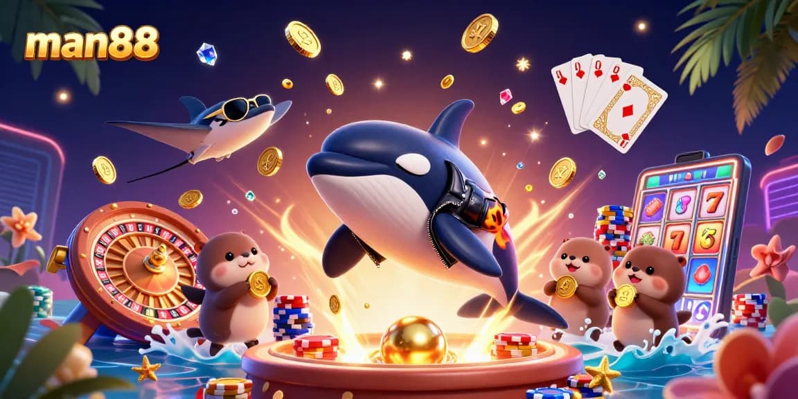 Join man88 in an exciting 3D casino adventure with vibrant characters and thrilling games!