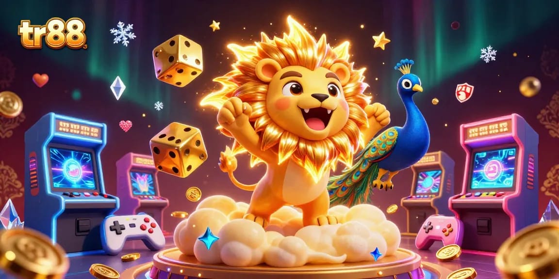 Experience thrilling gaming with tr88, featuring vibrant casino elements and a colorful 3D illustration.