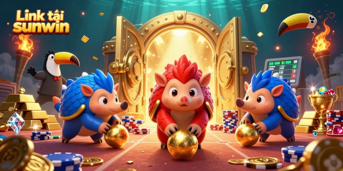 Experience thrilling gameplay with Link tải sunwin as rival pangolins compete in a vibrant casino scene.