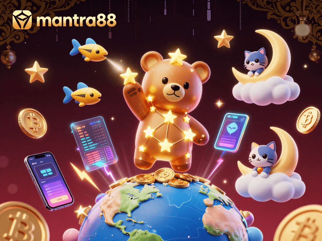 Engage with mantra88's exciting online casino experience, featuring vibrant characters and dynamic gaming elements.