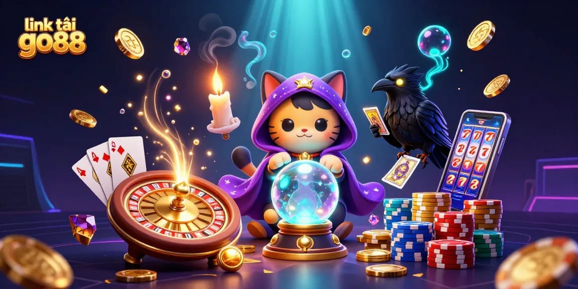 Experience thrilling gaming with the "link tải go88" in this elaborate 3D casino scene.