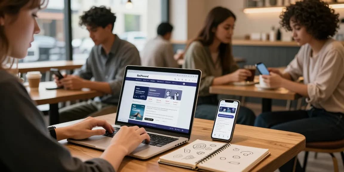 Browse local classifieds on BedPersonal in a cozy coffee shop.