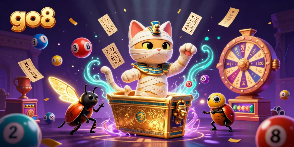 Experience the excitement of go8 with vibrant characters bursting from a casino scene.