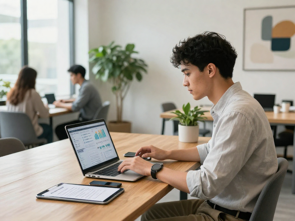 Professional working environment showcasing net88 software engagement and collaboration.