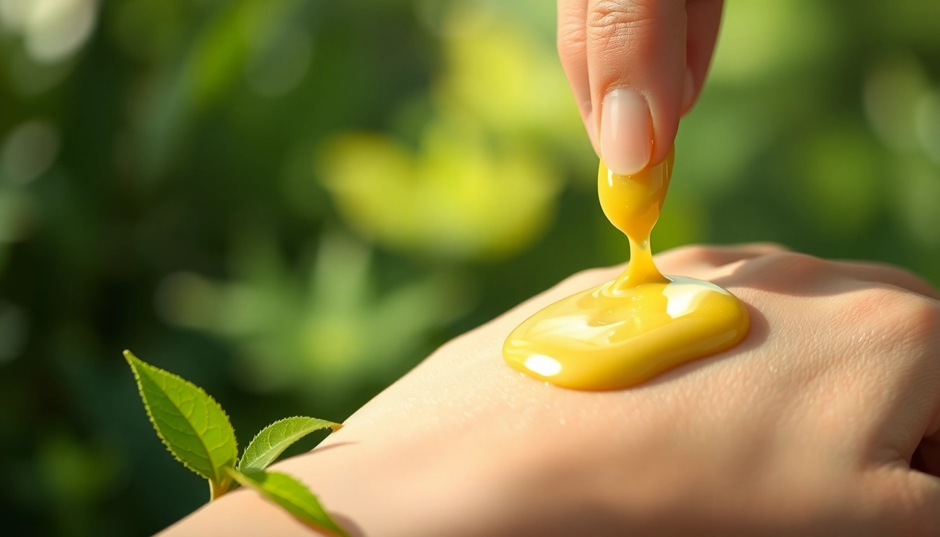 Applying dmso salve to soothe skin irritations and promote healing.