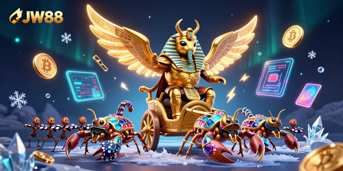 Engage with JW88's vibrant casino world through this lively 3D illustration.
