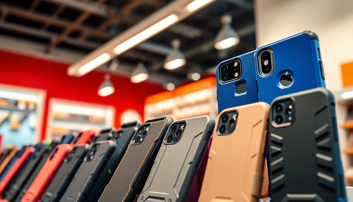 Showcasing diverse phone case wholesale suppliers with vibrant designs and textures.