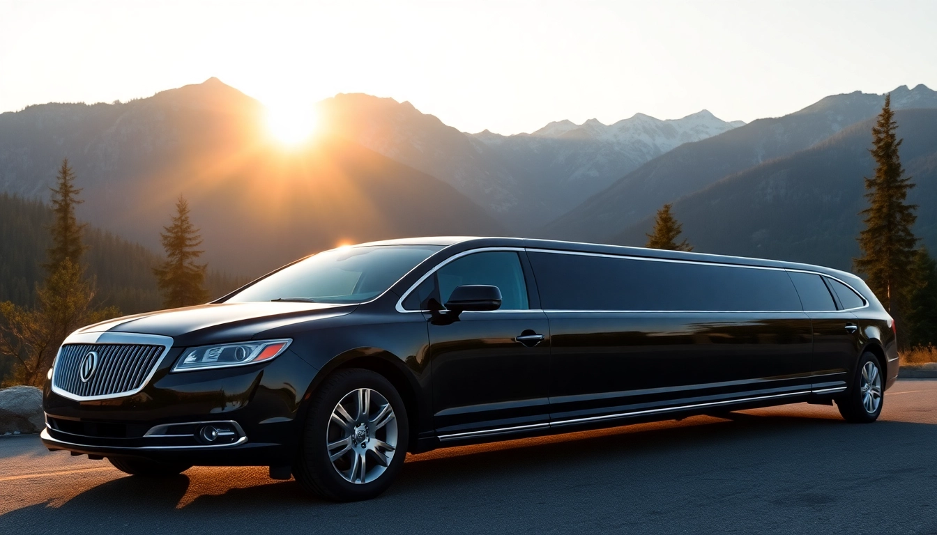 Luxurious vancouver to whistler limo parked against breathtaking mountain scenery.