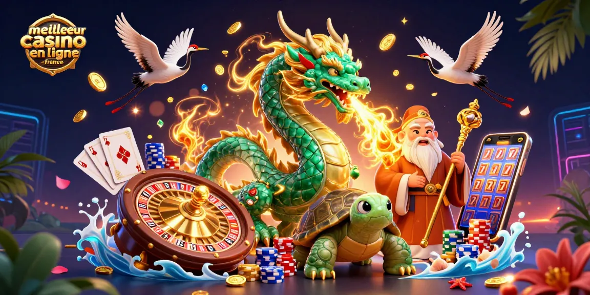 Jouez au meilleur casino en ligne France avec un dragon d'émeraude et des éléments de jeu captivants.