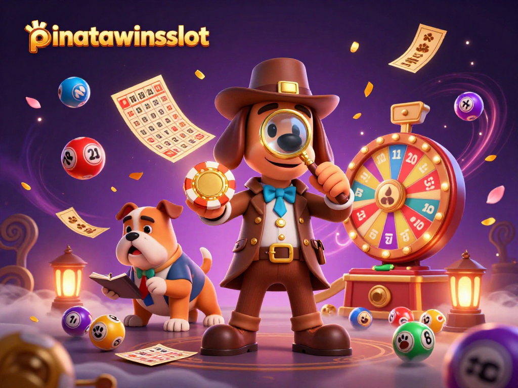 Join the action in pinatawinsslot with a detective uncovering treasures amidst vibrant gaming elements.