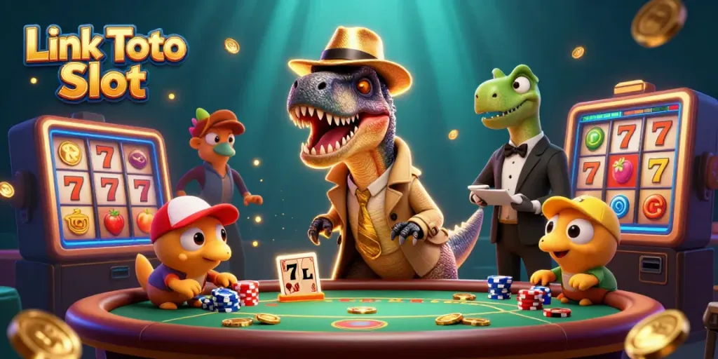 Permainan Link Toto Slot dengan velociraptor, stegosaurus, dan kompi mencuri chip di kasino.