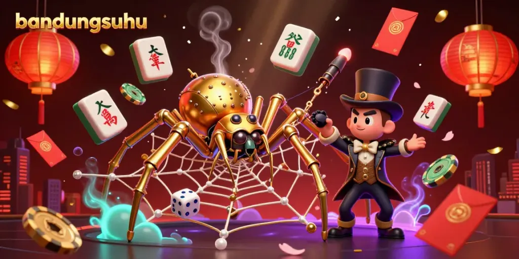 Engage with the thrilling world of bandungsuhu in this exciting 3D casino illustration.