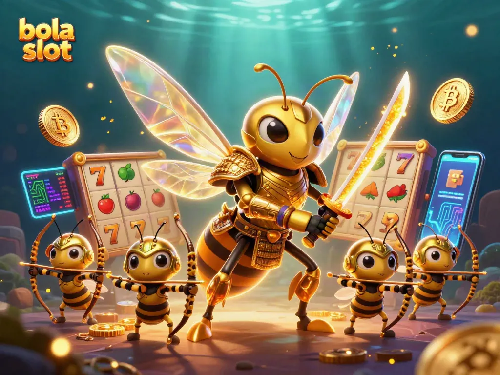Experience thrilling gameplay with bola slot, featuring vibrant slot reels and golden characters in action.