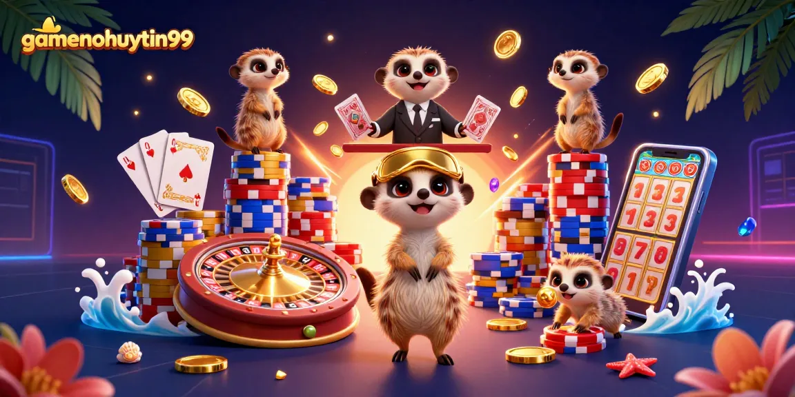 Engage with gamenohuuytin99's animated meerkats showing high-energy casino action.