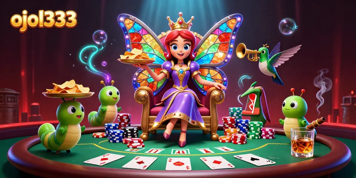Experience the vibrant ojol333 gaming scene with colorful characters and rich casino elements.