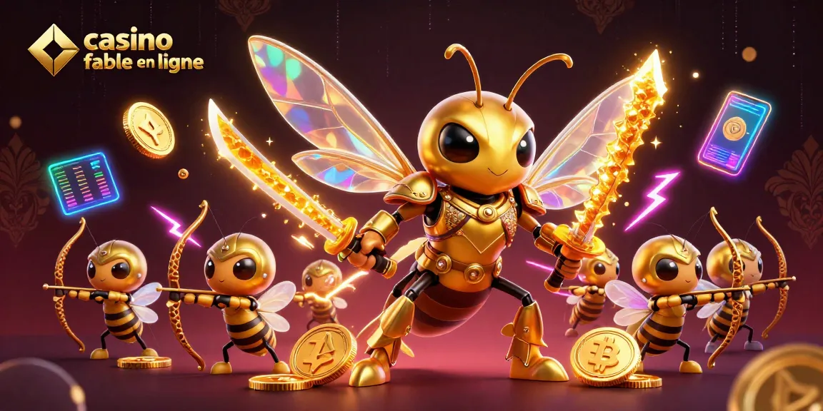 Illustration animée d'un casino fiable en ligne avec des éléments de jeu en 3D.
