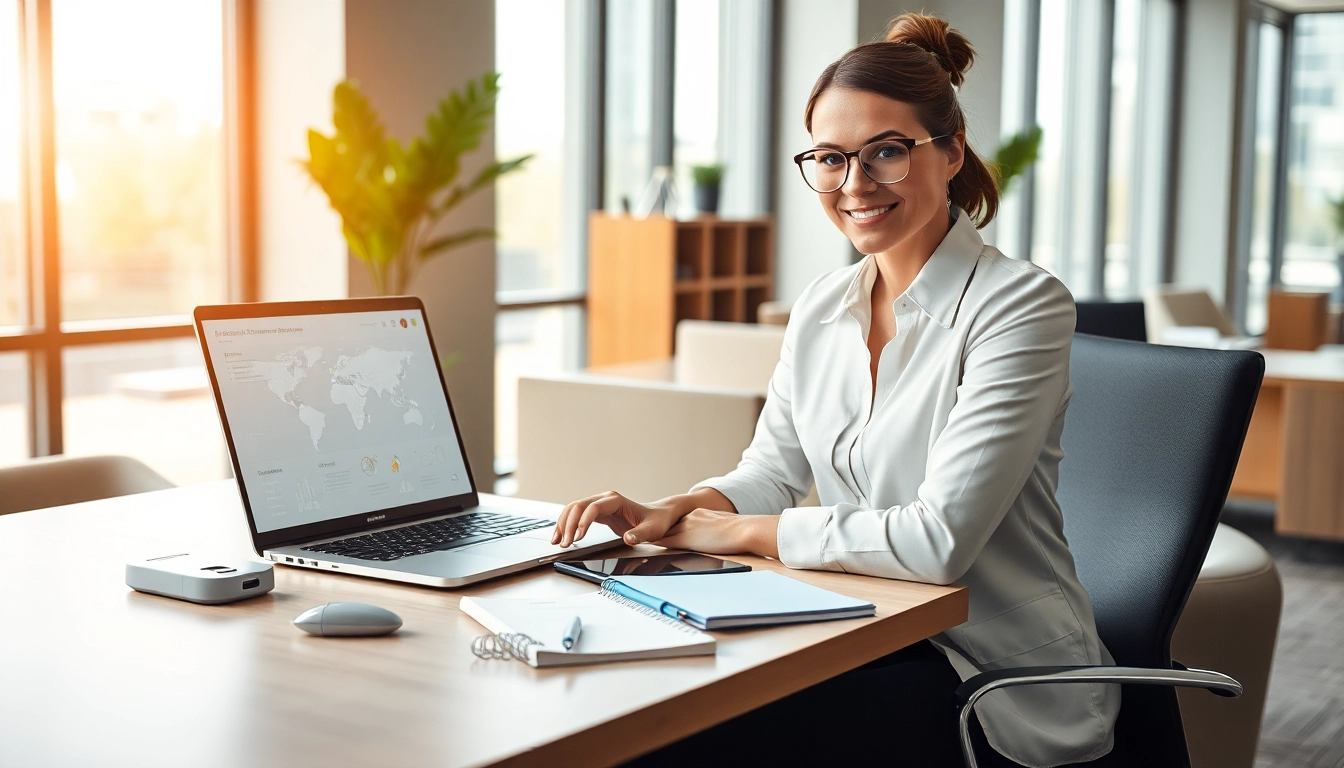Empowered executive assistant showcasing how to replace executive assistant with AI tools in a professional office.