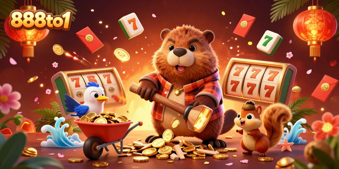 Experience winning with 888to1 as cartoon characters gather fortune amidst dynamic casino elements.