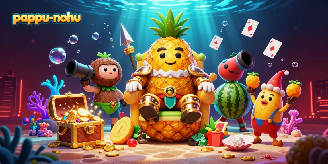 Pappu-nohu game scene featuring a golden pineapple king, exciting gameplay elements, and vibrant casino action.