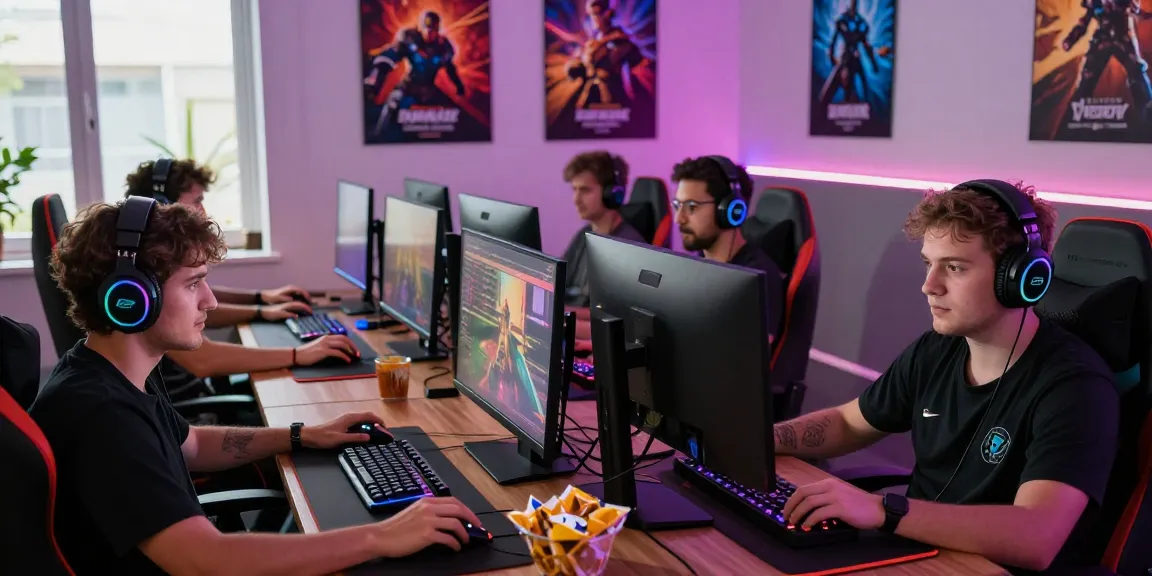 Gamers enjoying multiplayer sessions on www.loginmantra88.com in a vibrant gaming room.