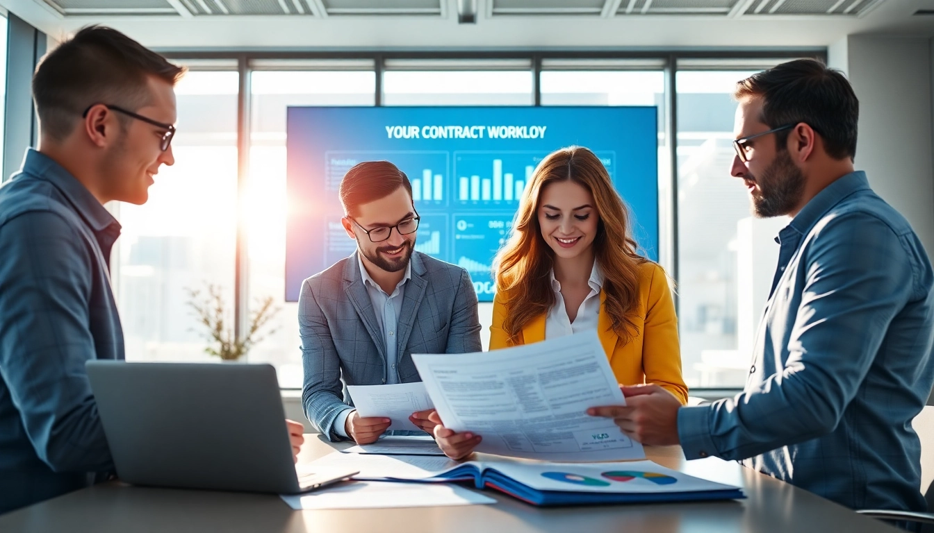 Streamlined federal contract documentation automation process illustrated by a professional team collaborating.
