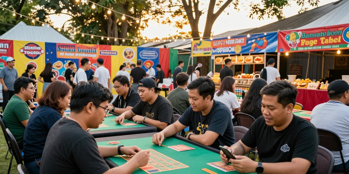 Diverse group enjoying Bandar Togel games at a vibrant outdoor event.