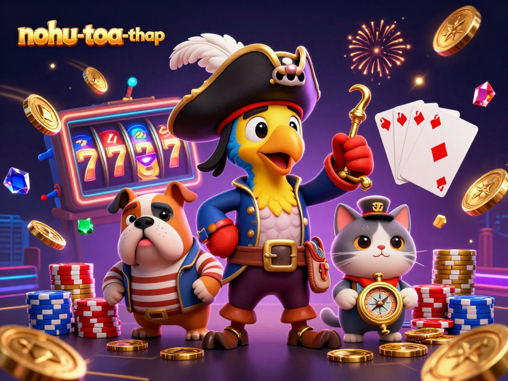 Engage with nohu-toa-thap as the pirate captain leads an exciting adventure through a vibrant casino world.