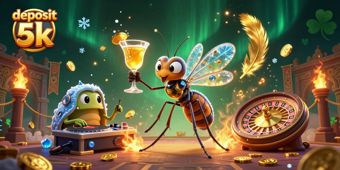 Engage with deposit 5k through animated casino-themed illustration showcasing vibrant gaming elements.