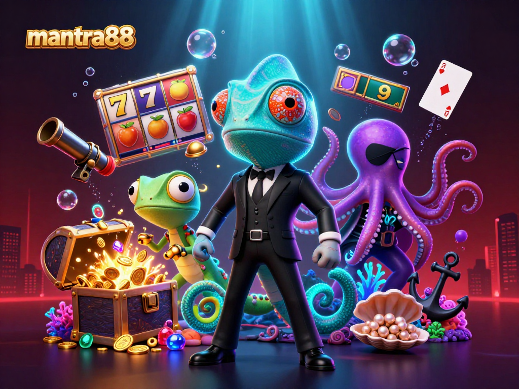 Experience thrilling gameplay with mantra88's exciting slots and jackpots featuring colorful cartoon characters.