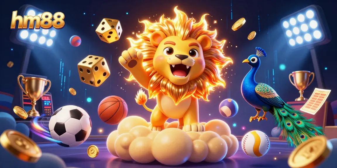 Experience the thrill of winning at hm88 with dynamic sports elements and engaging casino graphics.