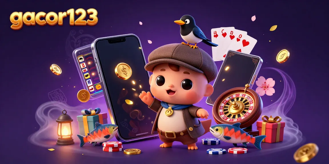 Experience thrilling gameplay at gacor123 with a playful illustration of baby Nessie and friends.