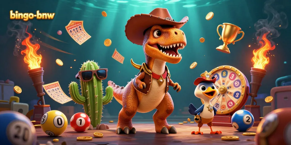 Playing bingo-bnw with energetic cartoon characters in a vibrant casino setting