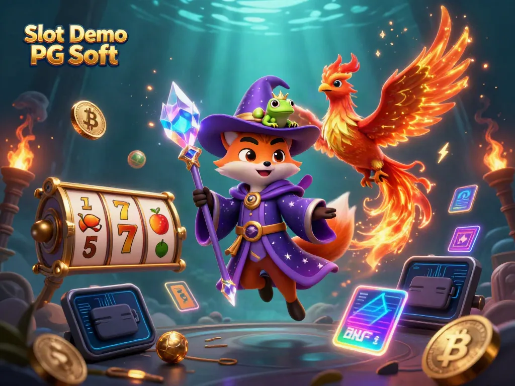 Experience Slot Demo PG Soft's thrilling gameplay with a mystical fox wizard and vibrant 3D elements.