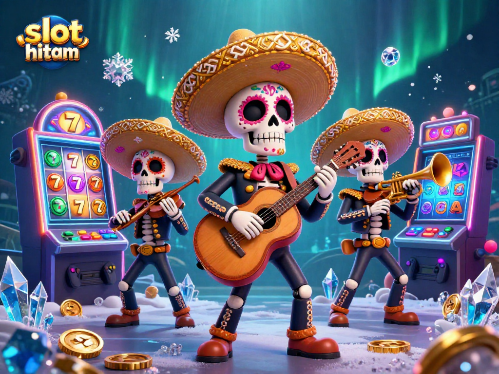 Experience thrilling wins with slot scatter hitam in this vibrant casino scene featuring mariachi band elements.
