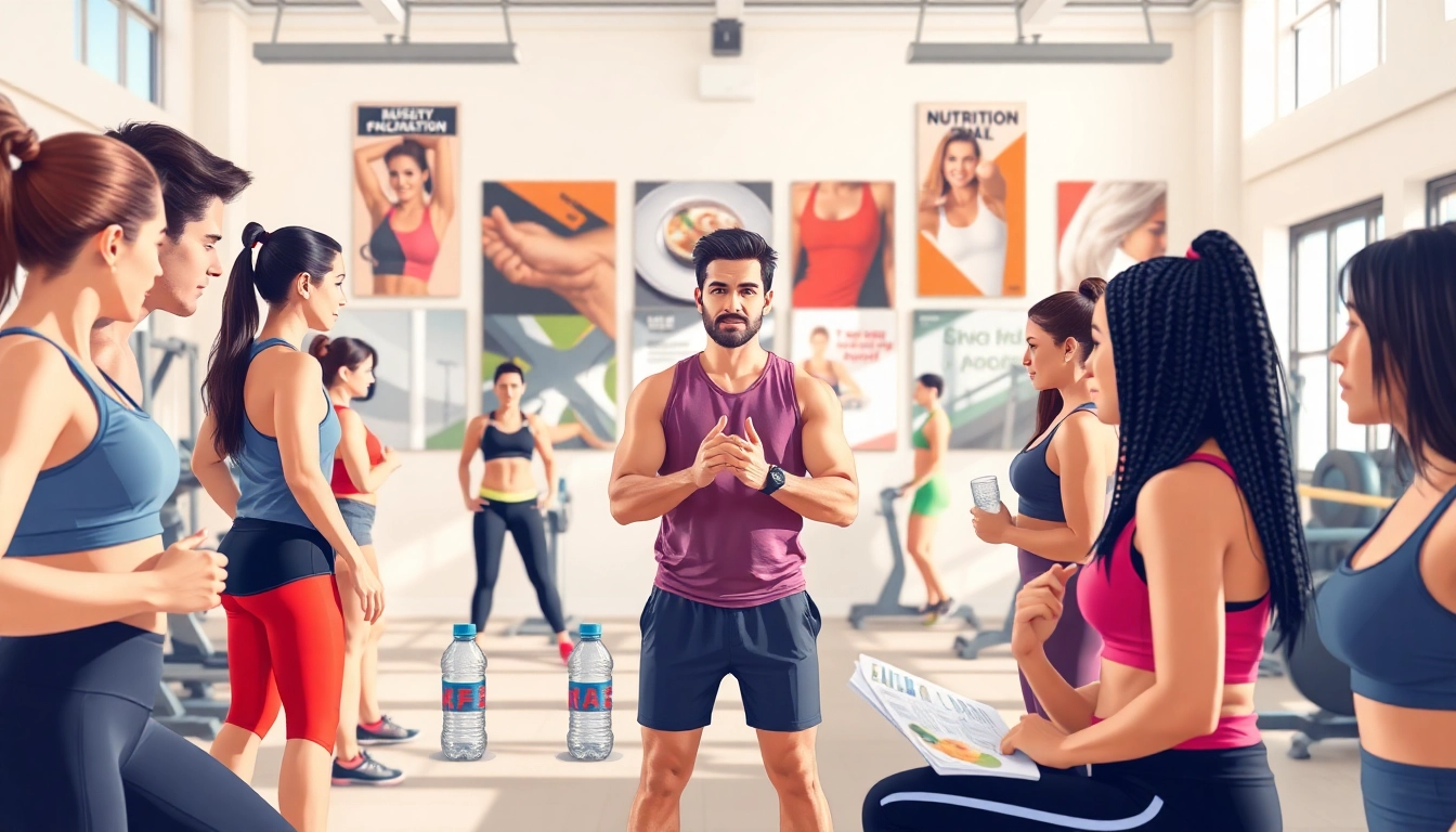 Empower your fitness and nutrition journey with expert workout guidance in a vibrant gym.